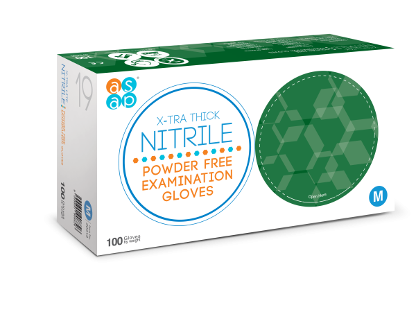 Blue NItrile Gloves Powder Free X-TRA THICK - ASAP