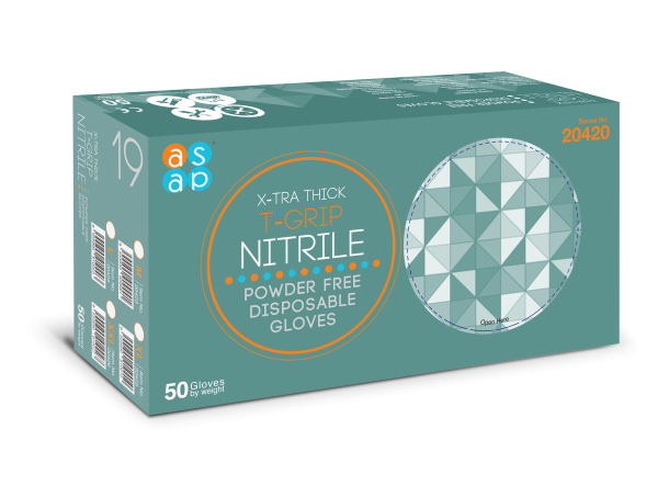 X‑tra Thick T‑Grip Nitrile Orange Gloves ASAP Ireland diamond grip surface