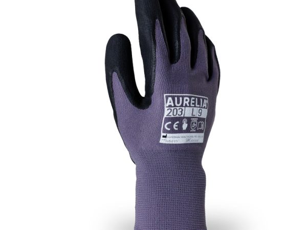 Grey Nitrile Foam Coated Gloves – Aurelia 203