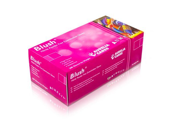 Pink Nitrile Gloves Powder Free - AURELIA Blush