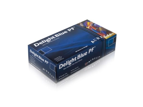 Blue Vinyl Gloves Powder Free – AURELIA Delight